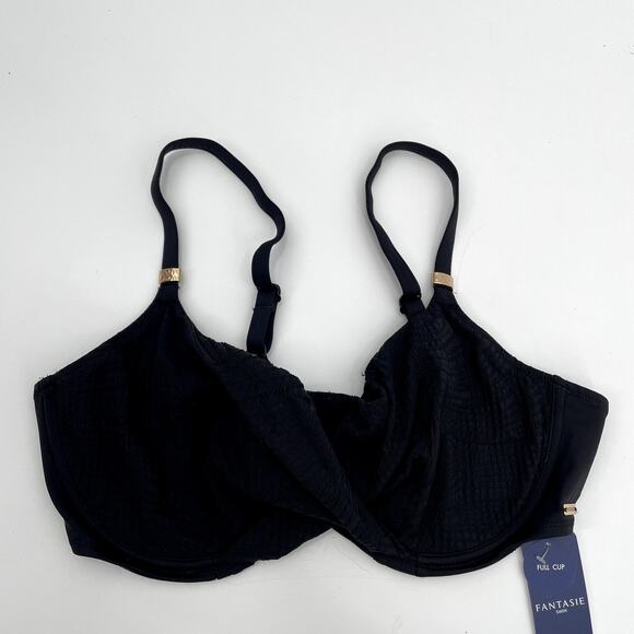 Fantasie Swim NWT Black Ottawa Underwire Wrap Full Cup Bikini Top // 36DD - Picture 5 of 12